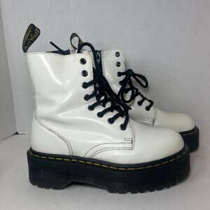 Dr. Marten's Jadon Platform Leather Boots White Men's 5 Women's 6